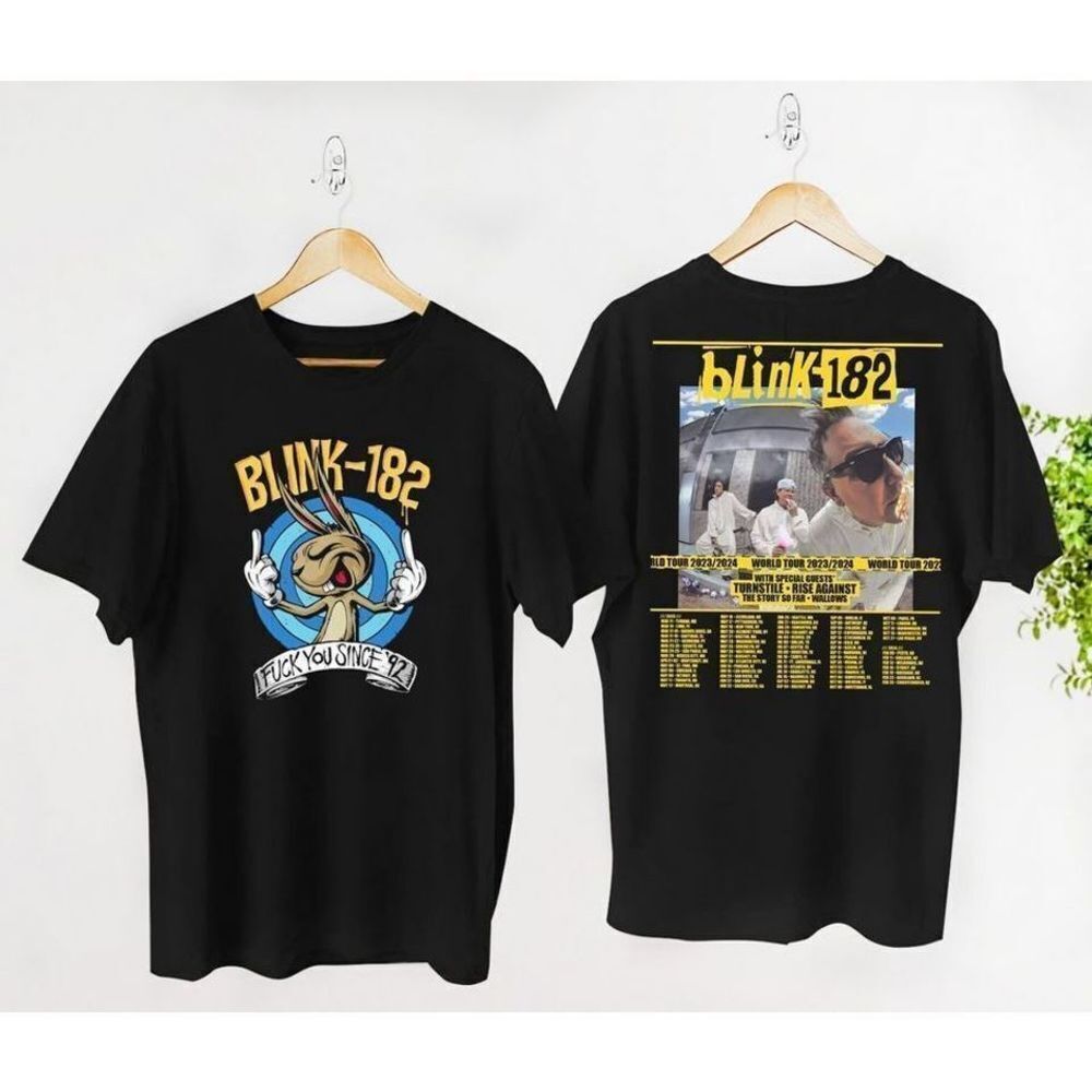 Blink 182 World Tour 2023 Pop Punk Fan Gift Graphic 2 Sided T-Shirt
